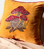 Les-Ottomans Embroidered coton velvet cushion