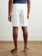 Brioni - Straight-Leg Herringbone Striped Silk-Seersucker Shorts - White