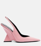 The Attico Cheope patent leather slingback wedges