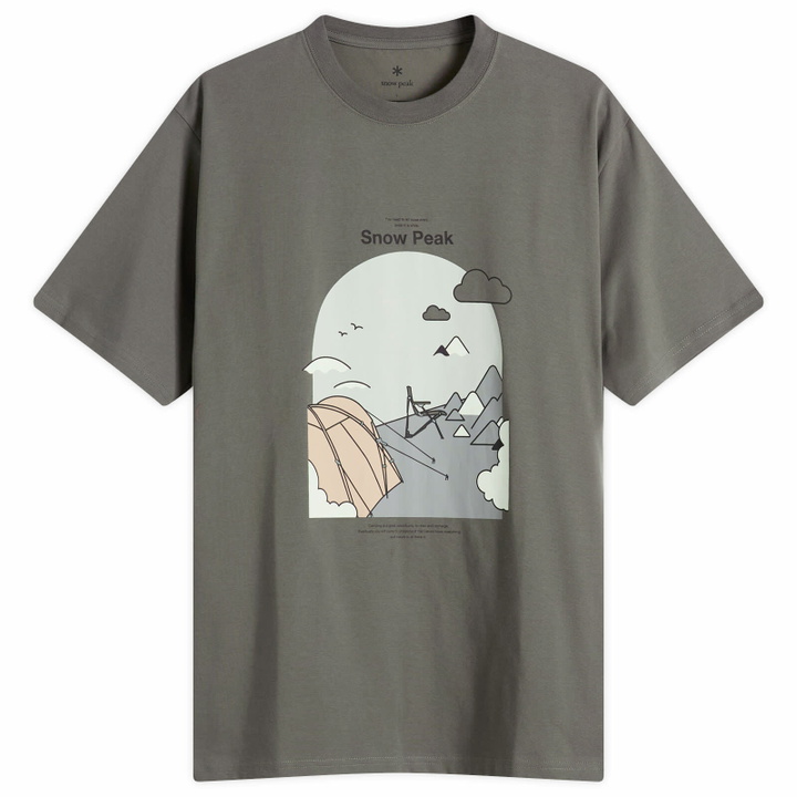 Photo: Snow Peak Men's Camping Graphic T-Shirt in Grey