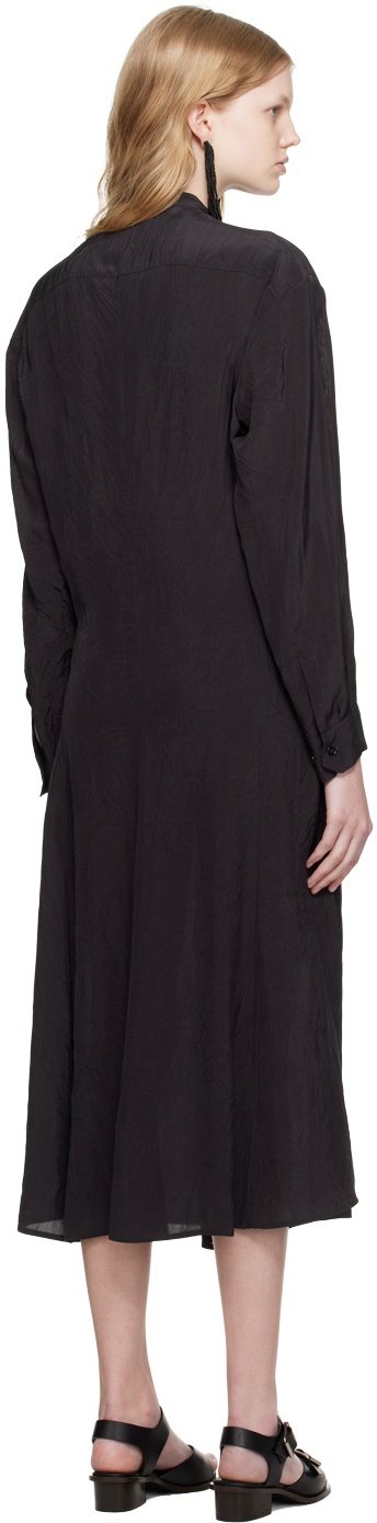 LEMAIRE Black Gusset Collar Shirt Midi Dress Lemaire