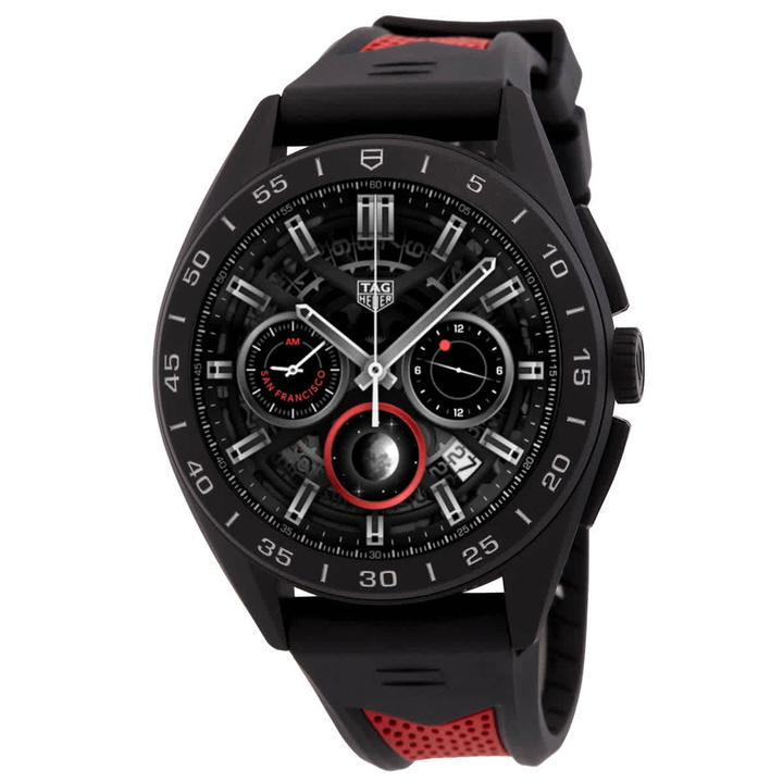 Photo: Tag Heuer Connected Quartz Analog-Digital Black Dial Mens Smart Watch SBR8A80.EB0259
