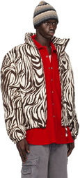 ERL Black & White Zebra Quilted Puffer Jacket