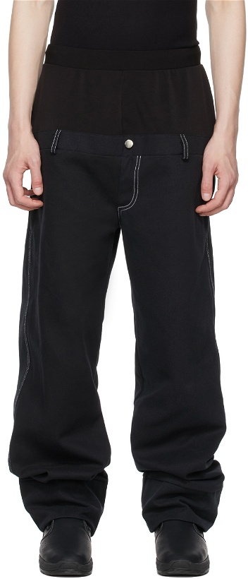 Photo: Spencer Badu Black Denim Oversized Trousers