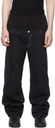 Spencer Badu Black Denim Oversized Trousers