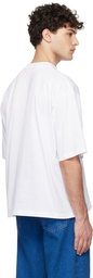 Marni White Checked 'Marni' Logo Crewneck T-shirt