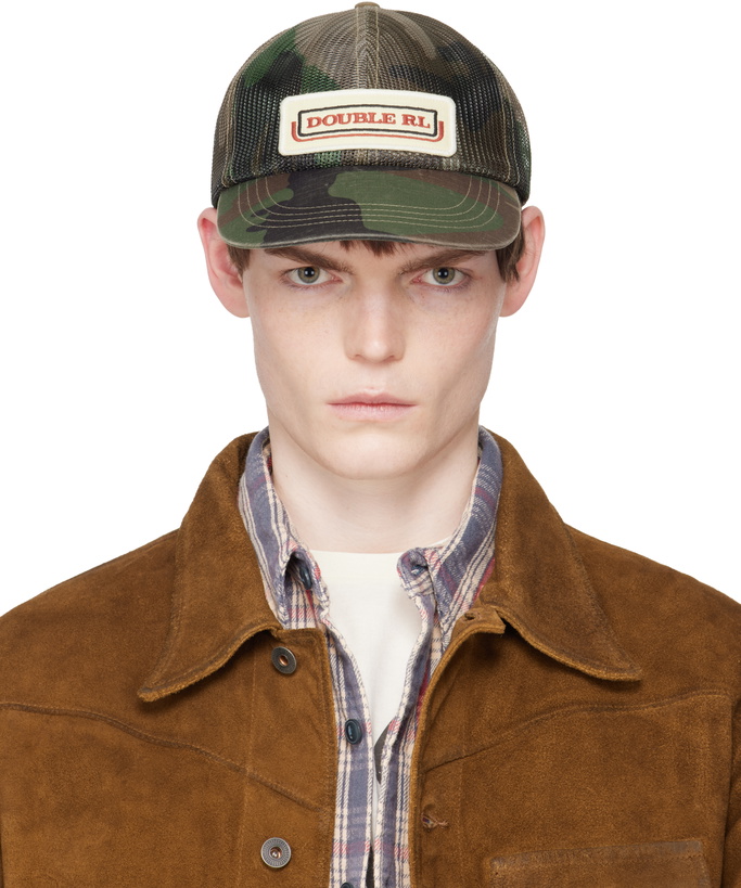 Photo: RRL Khaki Logo-Patch Camo Mesh Trucker Cap