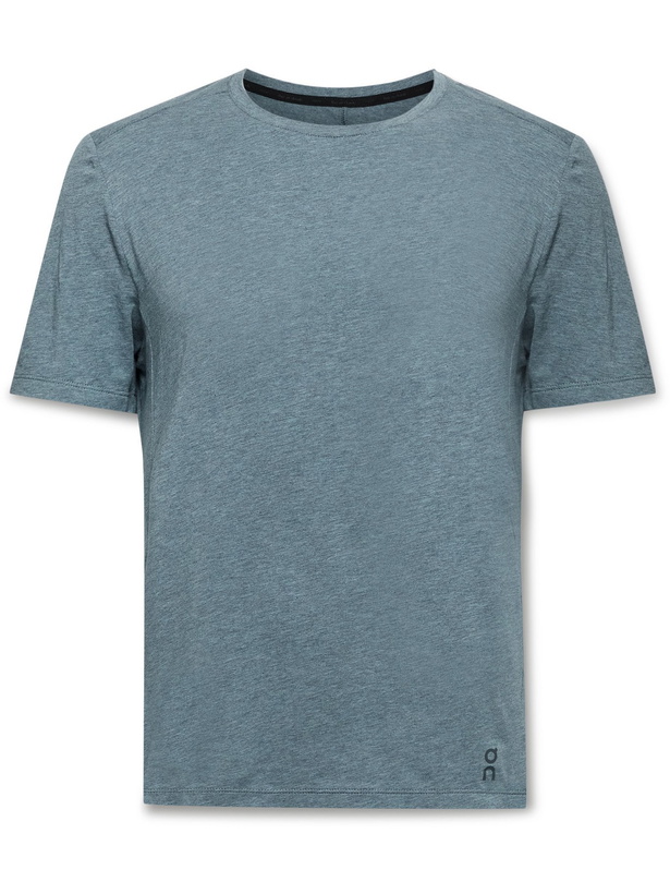 Photo: ON - Active-T Mélange Stretch Cotton-Blend Jersey T-Shirt - Gray