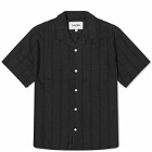 Corridor Men's Striped Seersucker Vacation Shirt in Black