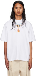 Marcelo Burlon County of Milan White Feather Necklace T-Shirt