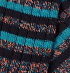 Pantherella - Phoenix Striped Mélange Recycled Cotton-Blend Socks - Orange