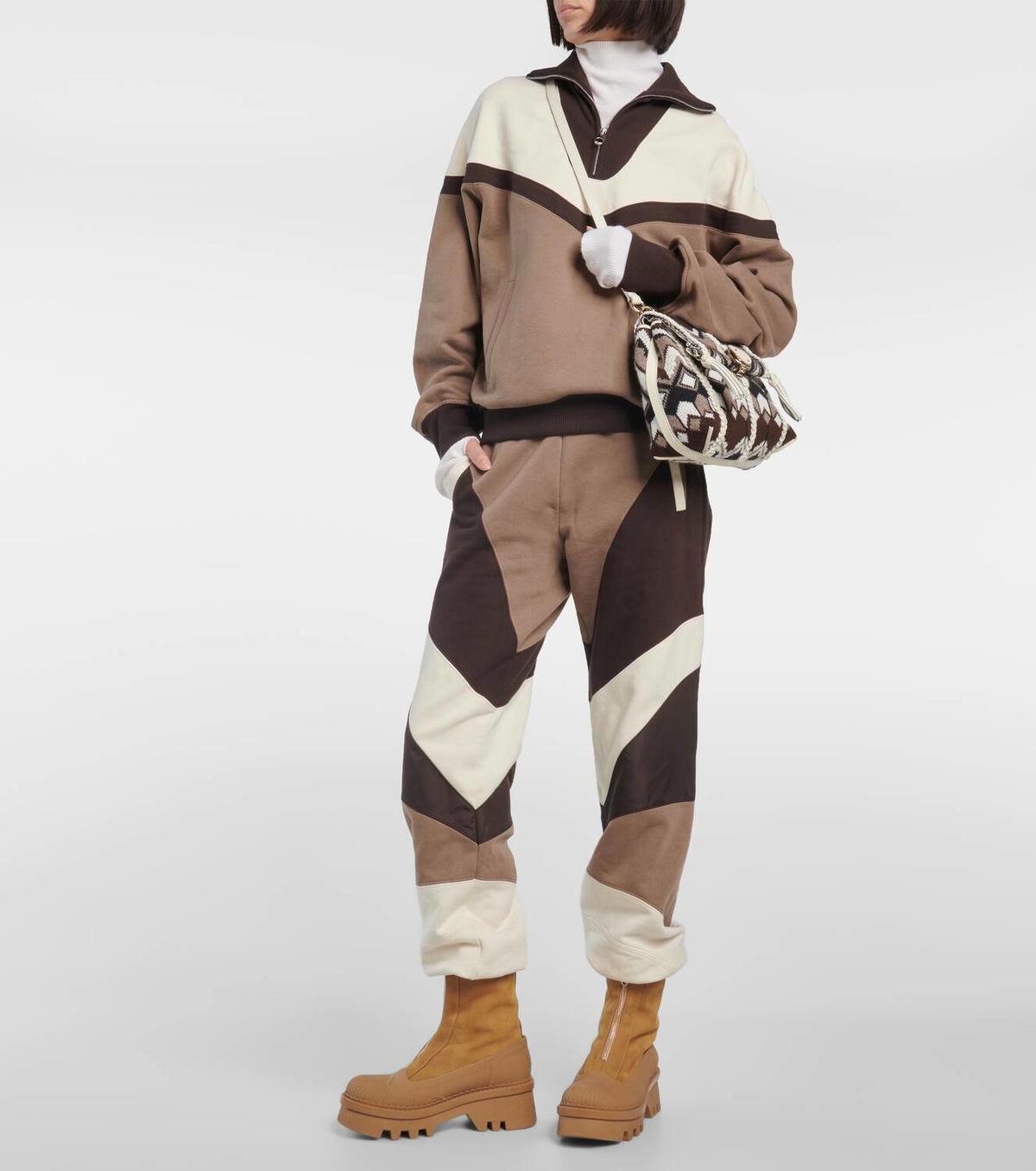 Chloé Colorblocked cotton sweatpants