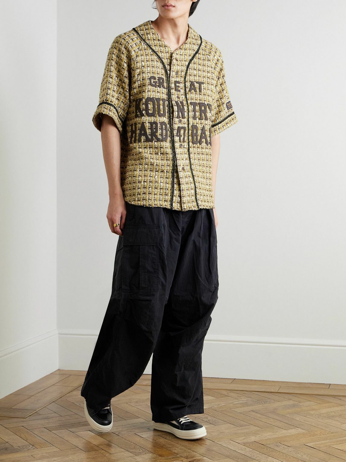 KAPITAL - Great Kountry Appliquéd Tweed Shirt KAPITAL