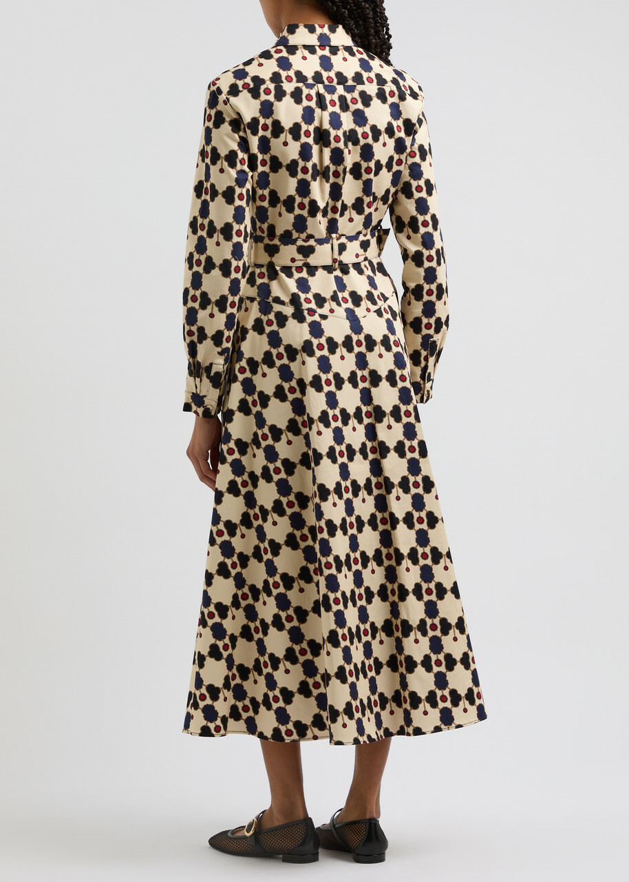 Borgo DE Nor Briele Printed Stretch-cotton Midi Dress Multicoloured
