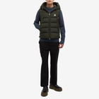 Moncler Men's Cardamine Logo Hooded Gilet in Millitary Green