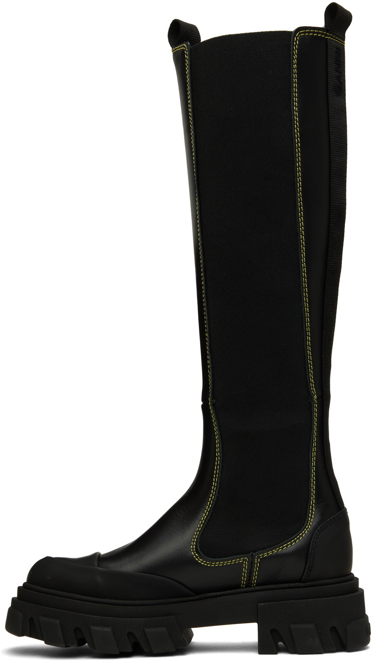 GANNI Black Cleated Chelsea Boots GANNI