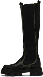 GANNI Black Cleated Chelsea Boots