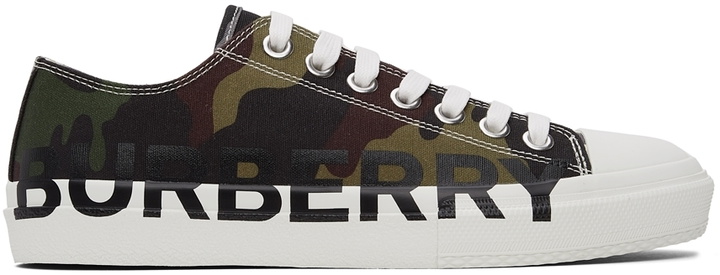 Photo: Burberry Green Camo Logo Print Sneakers