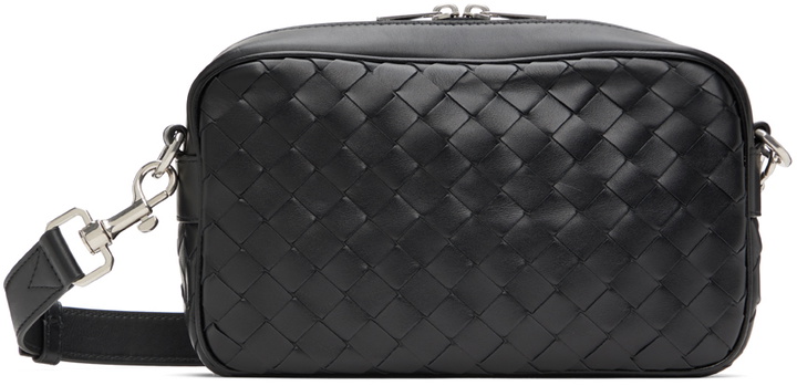 Photo: Bottega Veneta Black Small Intrecciato Camera Bag