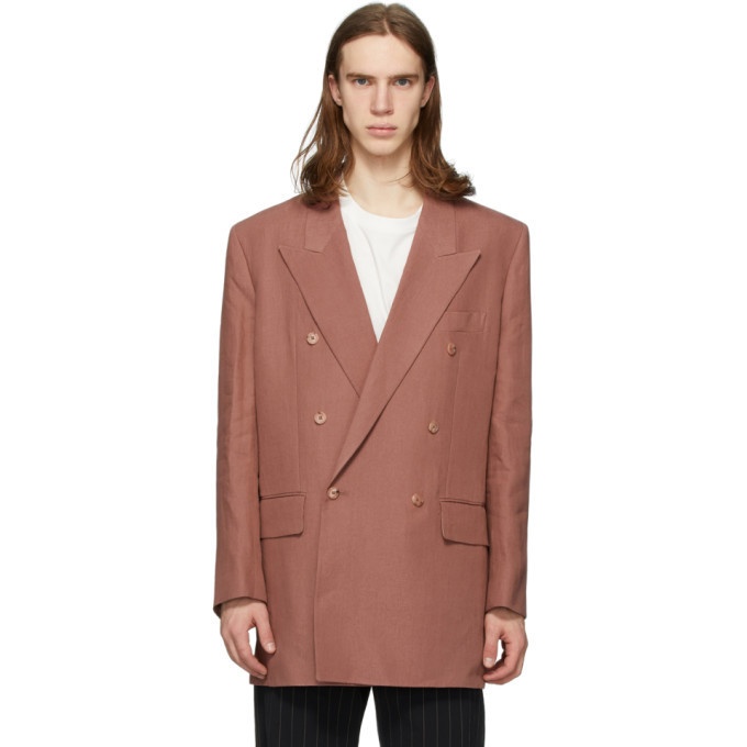 Photo: Paul Smith Pink Linen Longline Double-Breasted Blazer