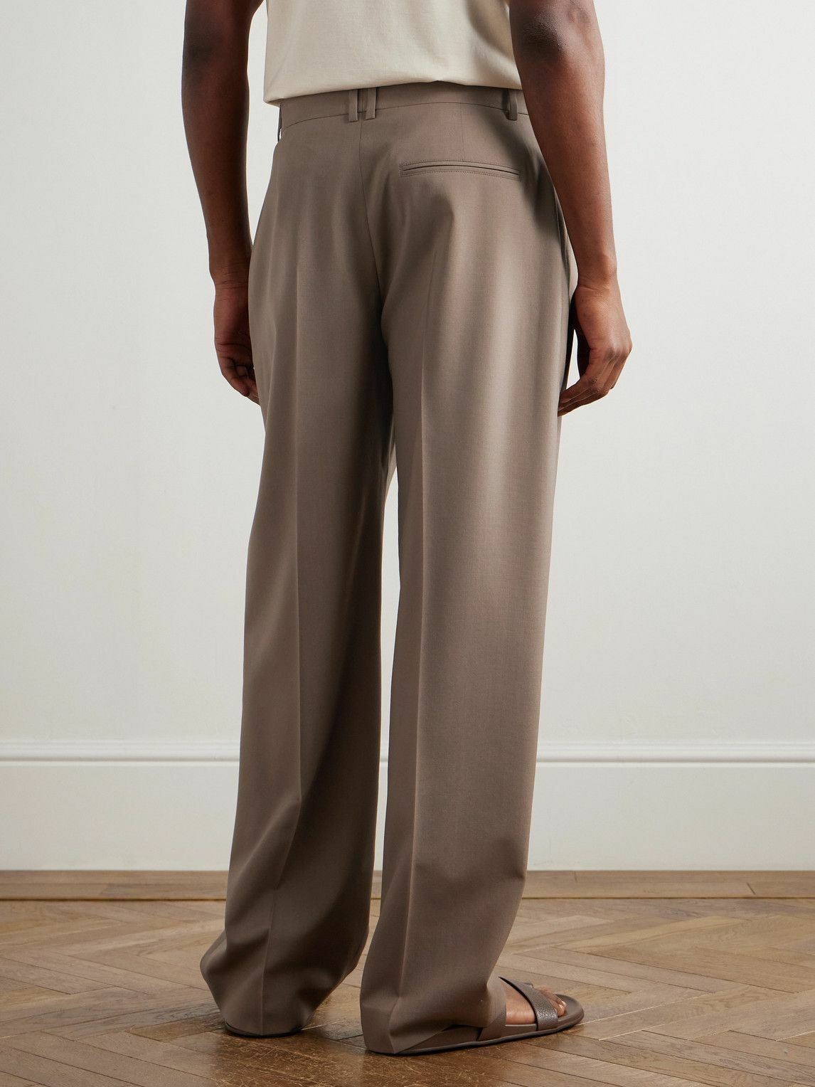 スーツ THE ROW Mikeno Pleated Wool Pants The Row - Mikeno Straight-Leg Pleated Wool Suit Trousers