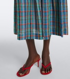 Dôen Brielle plaid cotton midi dress
