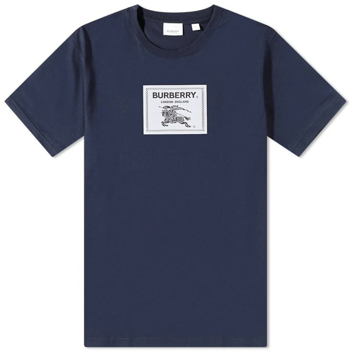 Photo: Burberry Men's Roundwood Label T-Shirt in Smoked Navy