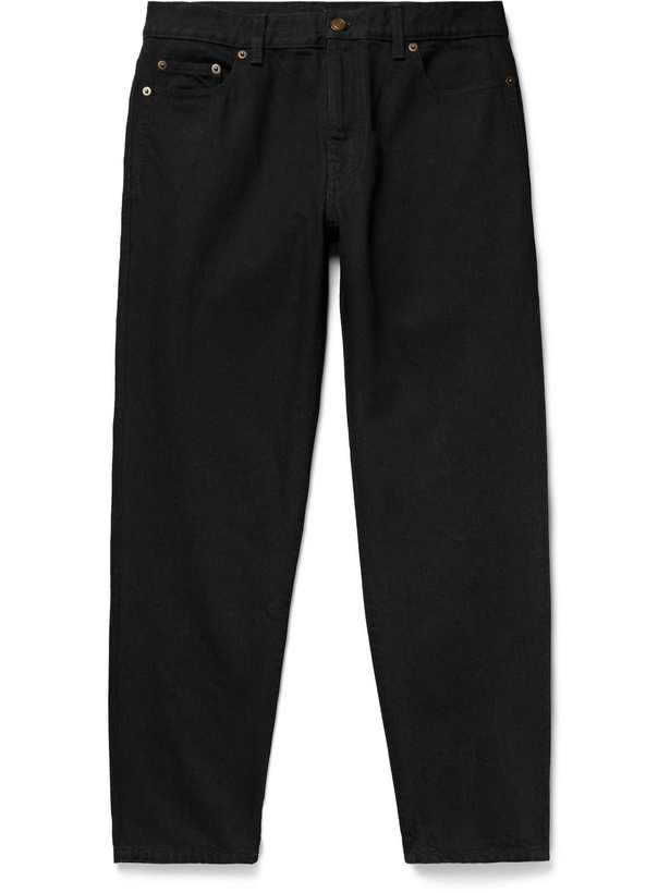 Photo: SAINT LAURENT - Tapered Cropped Denim Jeans - Black