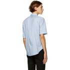 Alexander McQueen Blue and White Stripe Short Sleeve Shirt
