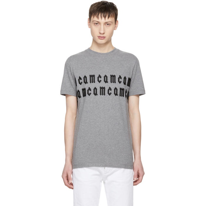 Photo: McQ Alexander McQueen Grey Repeat Logo T-shirt 