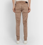 AMIRI - Stack Skinny-Fit Cotton-Blend Velvet Trousers - Neutrals