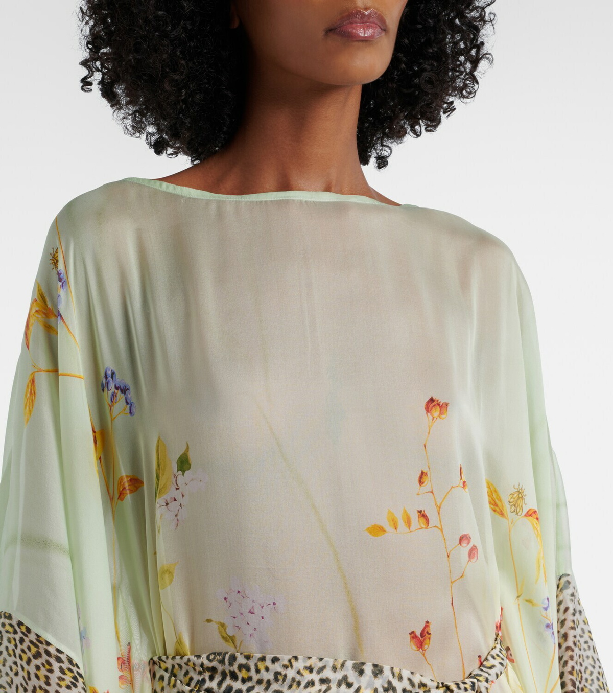 Roberto Cavalli Printed silk kaftan
