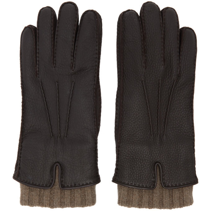 Photo: Loro Piana Brown Leather and Baby Cashmere Stirling Gloves