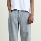 MKI Men's Twisted Weave Wide Leg Jeans in Bleach Wash