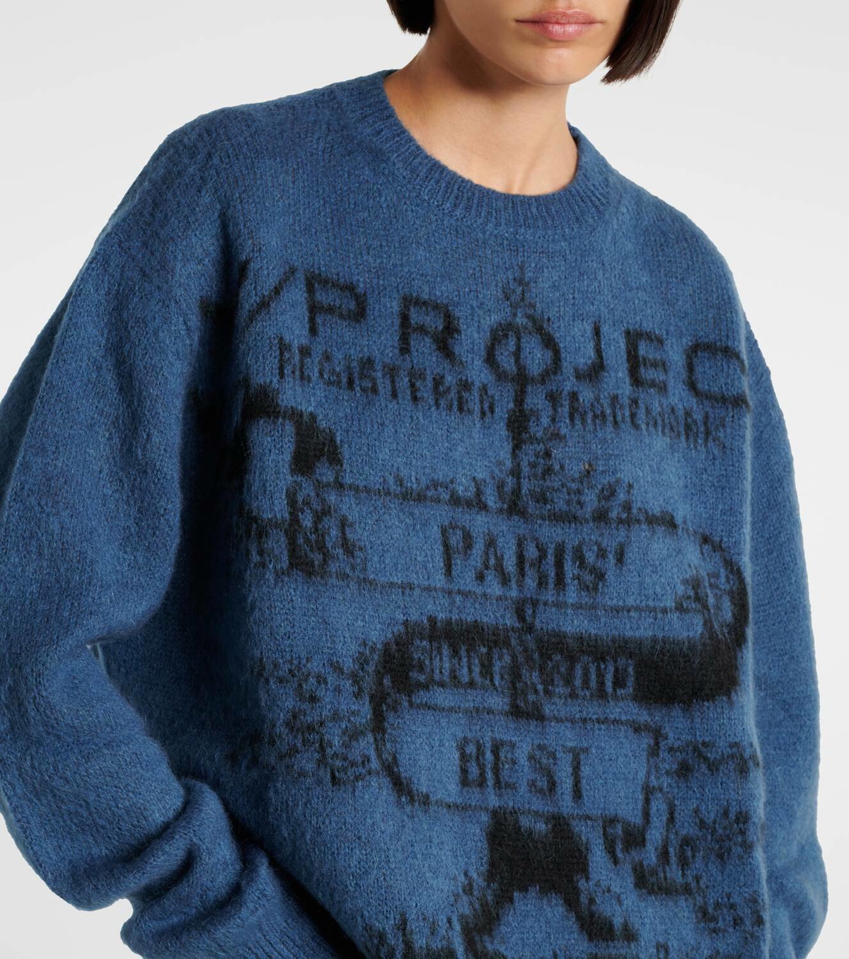 トップス Y/PROJECT Paris Best Jacquard Sweater Y/Project Blue Paris' Best Jacquard Sweater Y/Project