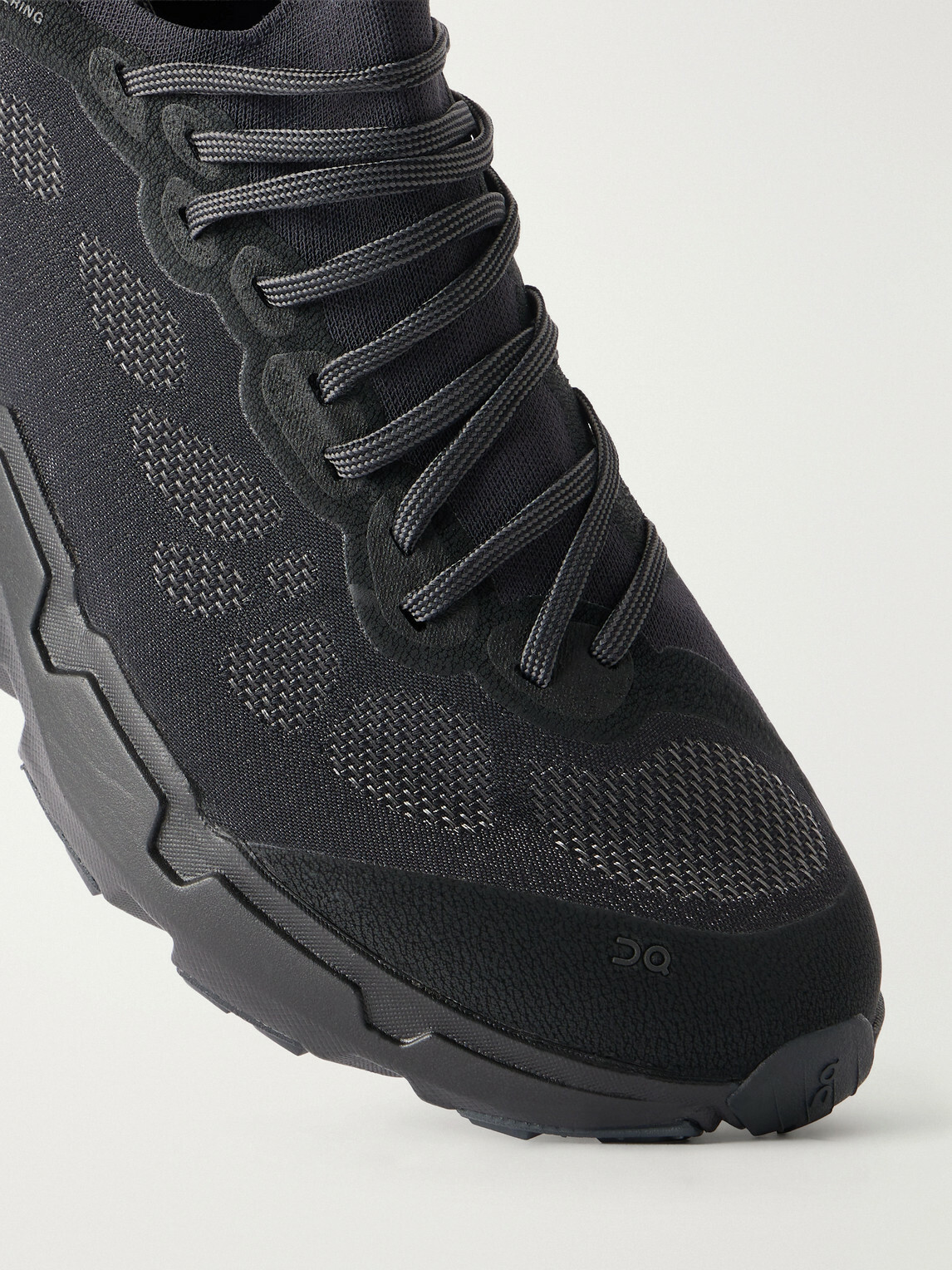 On - PAF Cloudsoma Rubber-Trimmed Stretch-Knit Sneakers - Black