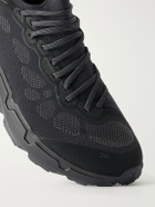 On - PAF Cloudsoma Rubber-Trimmed Stretch-Knit Sneakers - Black