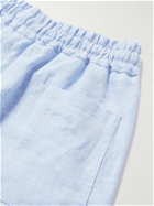 Kingsman - Straight-Leg Linen Drawstring Shorts - Blue