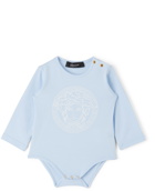 Versace Baby Three-Pack Blue Logo Bodysuits