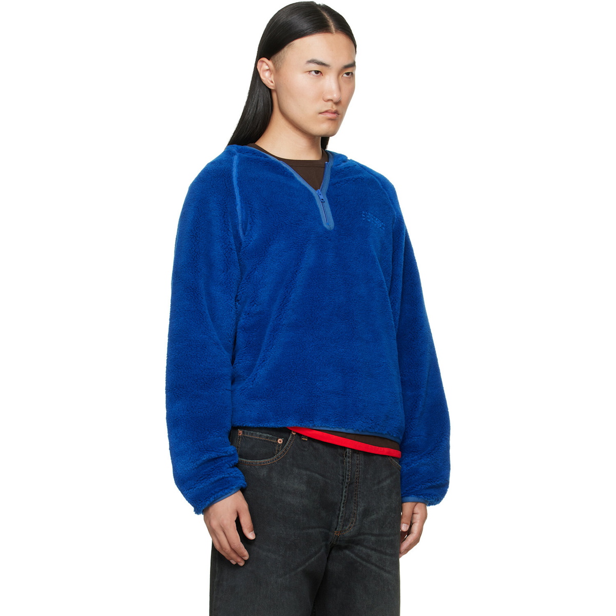 MM6 Maison Margiela Blue Teddy Fleece Sweatshirt