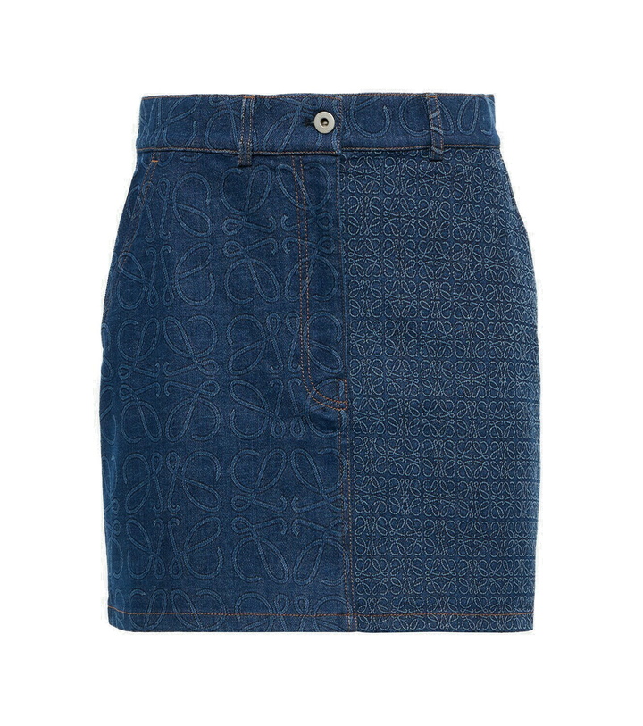 Photo: Loewe Anagram high-rise denim miniskirt