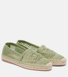 Chloé Isla leather-trimmed crochet espadrilles