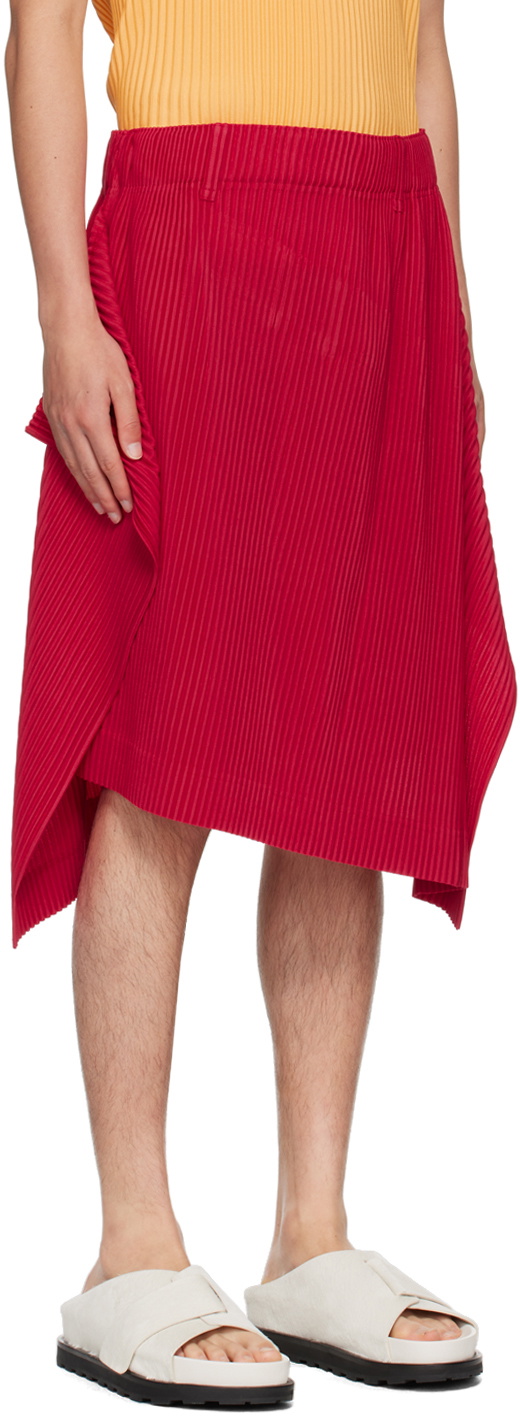 HOMMEPLISSE ISSEYMIYAKE Rectangle スカート HOMME PLISSÉ ISSEY MIYAKE Red Rectangle Skirt Homme Plisse