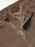 Canali - Slim-Fit Stretch-Cotton and Modal-Blend Corduroy Trousers - Brown