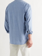BOGLIOLI - Grandad-Collar Cotton-Chambray Shirt - Blue