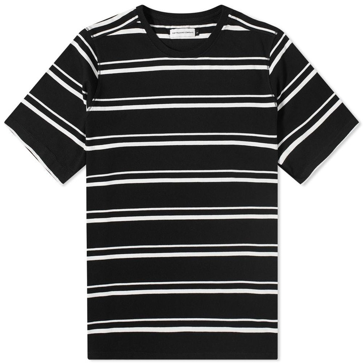 Photo: Pop Trading Company Striped Logo Tee