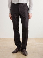 Canali - Slim-Fit Tapered Wool-Flannel Suit Trousers - Brown