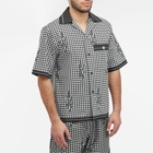 AMIRI Men's Houndstooth Short Sleeve Vacation Shirt in Black