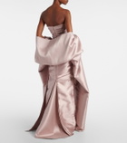 Marmar Halim Caped satin bustier gown