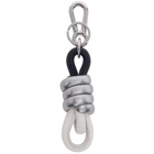 Loewe Silver and White Knot Charm Keychain